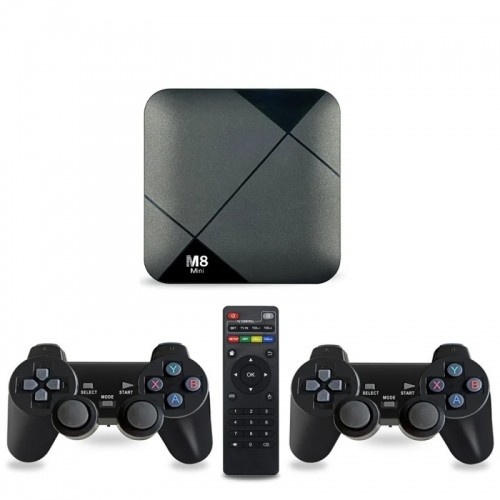Tvix M8 Mini 2in1 4K Media Box + Retro Game console 2x Wi-Fi Controllers & 6x Platform 8-64bit 5000 Games image 1