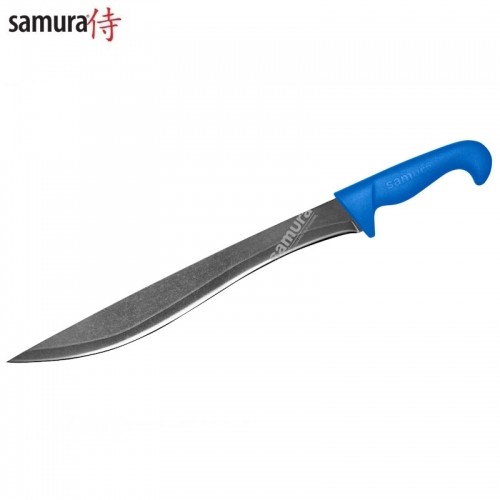 Samura SULTAN Pro Stonewash Yatagan нож с Синей ручкой 301mm из  AUS-8 Японской стали 59 HRC image 1