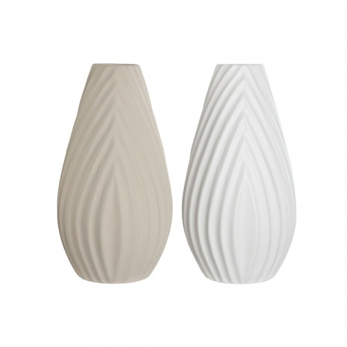 Vāze Home ESPRIT Balts Bēšs Keramika Tradicionālais stils 24 x 24 x 41 cm (2 gb.) image 1