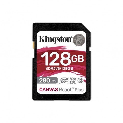 Kingston SD Card 128GB React Plus 280|100MB|s U3 V60 image 1