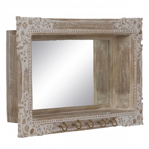 Bigbuy Home Sienas spogulis Balts Bēšs Stikls Mango koks Koks MDF Vertikāli 61 x 10,79 x 38 cm image 1