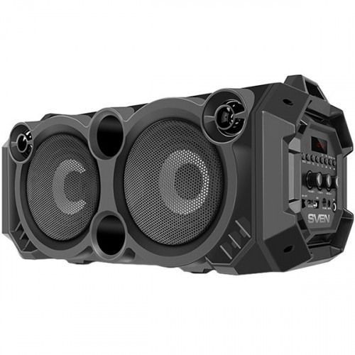 Speaker SVEN PS-550, black, power output 2x18W (RMS), Bluetooth, FM, USB, microSD, LED-display, lithium battery image 2