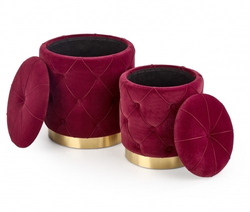 Halmar POLLY set of two stools, color: dark red image 2