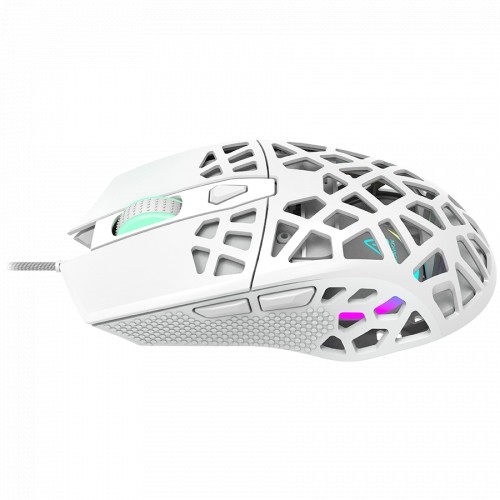 Canyon Puncher GM-20 High-end Gaming Mouse with 7 programmable buttons, Pixart 3360 optical sensor, 6 levels of DPI and up to 12000, 10 million times key life, 1.65m Ultraweave cable, Low friction with PTFE feet and colorful RGB lights, white, size:126x67 image 2