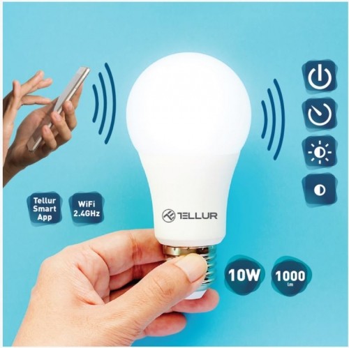 Tellur WiFi Smart Bulb E27, 10W white/warm, dimmer image 2