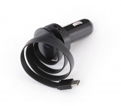 Platinet auto lādētājs 1xUSB 2,4A + USB-C kabelis (44652) image 2