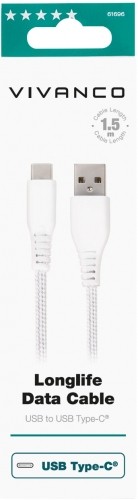 Vivanco кабель USB-C - USB-A 1,5m, белый (61696) image 2