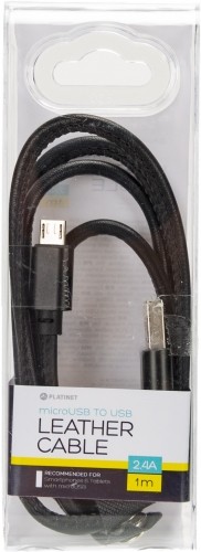 Platinet kabelis USB - microUSB 1m, melns image 2