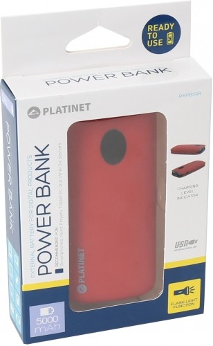 Platinet power bank 5000mAh 2xUSB, красный (42411) image 2