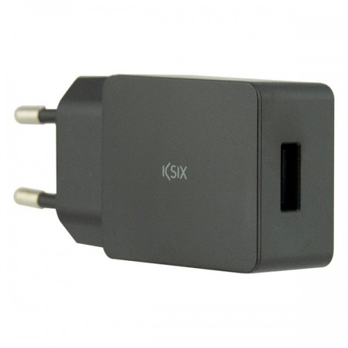 Sienas Lādētājs + USB A uz USB C Kabelis KSIX USB Melns image 2