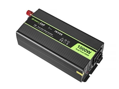 Green Cell INV09 power adapter/inverter Auto 1000 W Black image 2