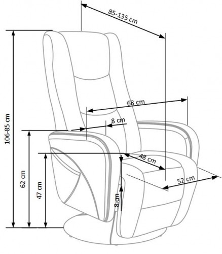 Halmar PULSAR recliner chair, color: beige image 2
