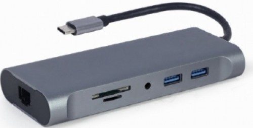 Gembird USB Type-C 7-in-1 Multi-Port Adapter + Card Reader Space Grey image 2