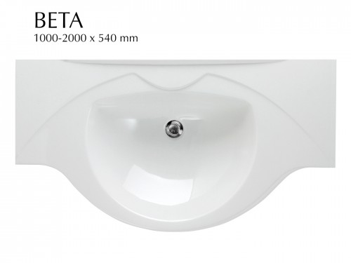 PAA BETA IB2000/00 Stone mass sink 1501 -  2000 mm Glossy White image 2