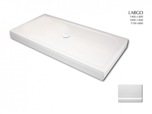 PAA LARGO 80X170 KDPLARG80X170/00 cast stone shower tray with panel and adjustable feets - white image 2