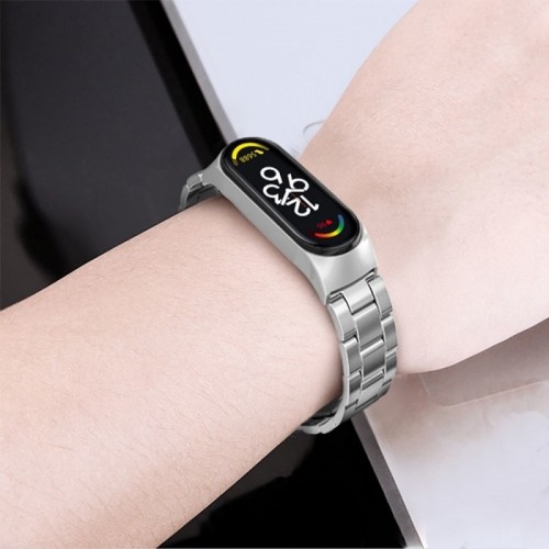 Tech-Protect watch strap Stainless Xiaomi Mi Band 5/6/7, silver image 2