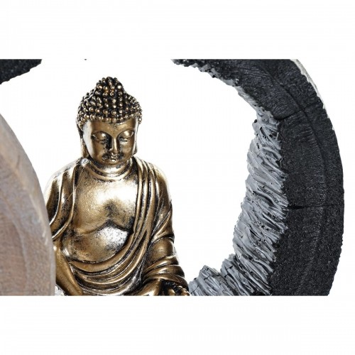 Dekoratīvās figūriņas DKD Home Decor Melns Bronza Buda Sveķi (20,8 x 6 x 18,5 cm) (2 gb.) image 2