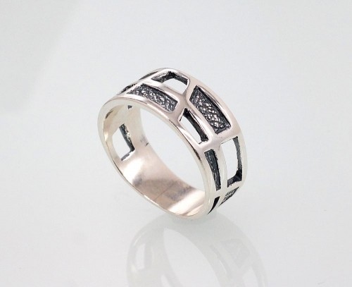 Серебряное кольцо #2101390(POx-Bk), Серебро	925°, оксид (покрытие), Размер: 17, 4 гр. image 2