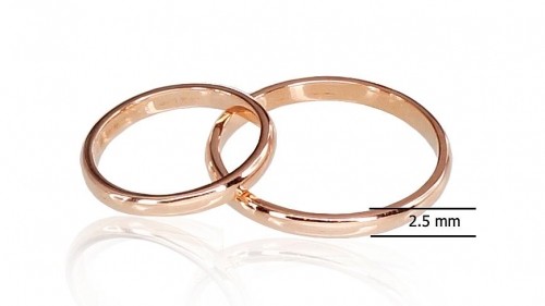 Золотое обручальное кольцо #1100001(Au-R), Красное Золото	585°, Размер: 22, 3.38 гр. image 2