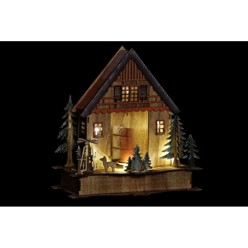 Новогоднее украшение DKD Home Decor дом Деревянный (27 x 13,5 x 28 cm) image 2