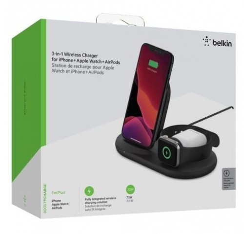 Belkin Wireless Charging 3in1 Pad Black image 2