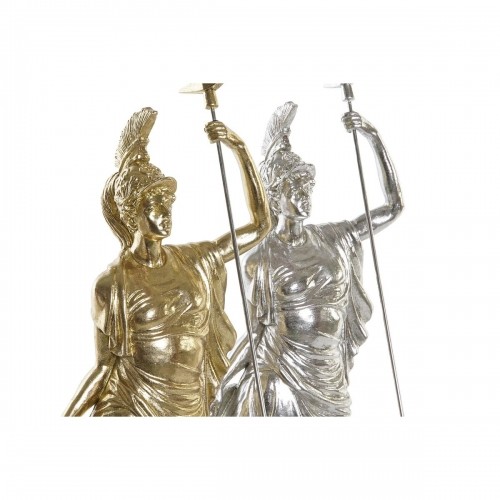 Dekoratīvās figūriņas DKD Home Decor Dios Marte Grieķu dieviete Sudrabains Bronza Sveķi (16,5 x 10,5 x 50 cm) (2 gb.) image 2