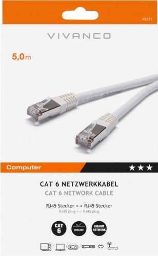 Vivanco network cable CAT 6  5m (45371) image 2