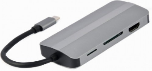 Dokstacija Gembird USB Type-C 8-in-1 Silver image 2