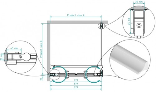 Brasta Glass Dušas kabīne ERIKA 80x80 Tonēts pelēks vai brūns image 2