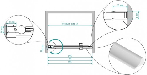 Brasta Glass Душевая дверь в нишу GRETA 70 Тонированный серый или коричневый image 2