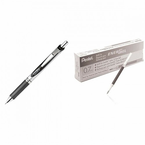 Гелевая ручка Pentel Energel XM Klick Чёрный 12 штук image 2