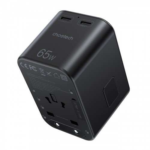 Choetech gaN 2 x USB Type C | USB 65W Power Delivery Fast Charger Black (PD5009-BK) image 2
