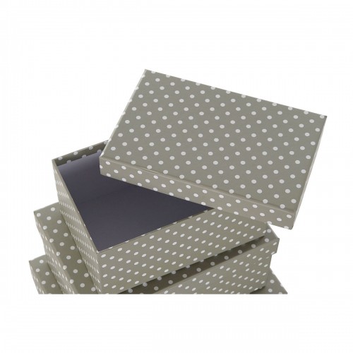 Saliekamo Organizējošo Kastu Komplekts DKD Home Decor Pele Pelēks Balts Kartons (43,5 x 33,5 x 15,5 cm) image 2