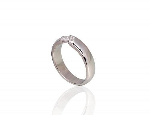Серебряное кольцо #2101797(PRh-Gr)_CZ, Серебро 925°, родий (покрытие), Цирконы, Размер: 18.5, 4.7 гр. image 2