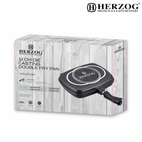 Herzog 32cm Die Casting Double Fry Pan image 2