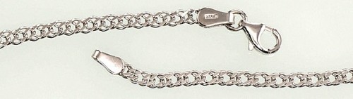 Серебряная цепочка Ромб 2,8 мм, алмазная обработка граней #2400064(PRh-Gr), Серебро 925°, родий (покрытие), длина: 50 см, 6.4 гр. image 2