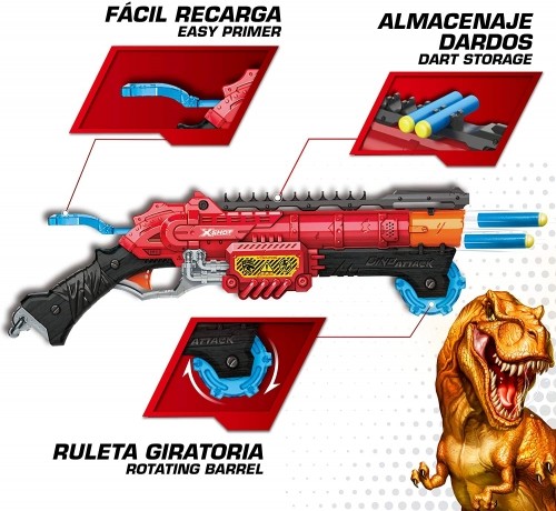 Пистолет с 24 порол. пулями, 6 яиц дальность до 27 метра X-Shot Dino Attack ZURU 8 g+ CB46560 image 2