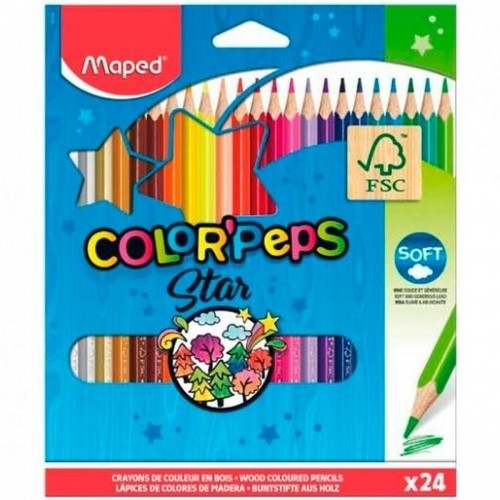 Цветные карандаши Maped Color' Peps Star Разноцветный 24 Предметы (12 штук) image 2