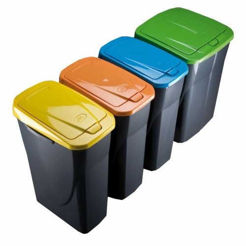 Atkārtoti Pārstrādājamo Atkritumu Tvertne Mondex Ecobin Dzeltens Ar vāku 25 L image 2