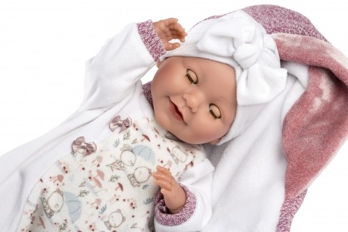 Llorens Кукла младенец Хейди 42 см (глаза закрываются, плачет, говорит, с соской, мягкое тело) Испания LL74040 image 2