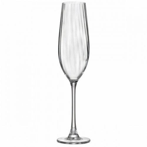 Šampanieša glāze Bohemia Crystal Optic Caurspīdīgs Stikls 260 ml (6 gb.) image 2