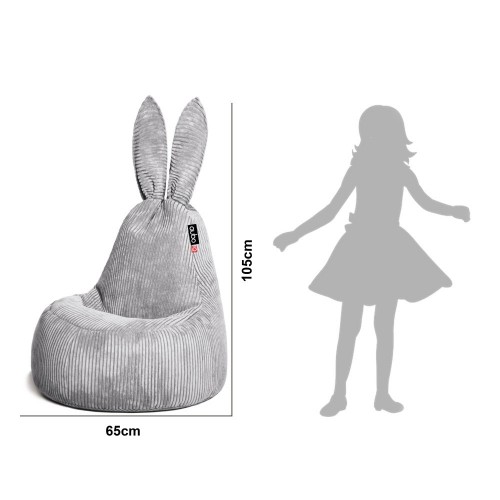 Qubo™ Mommy Rabbit Black Ears Aqua VELVET FIT пуф (кресло-мешок) image 2