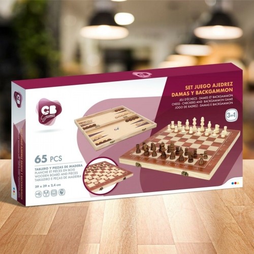 Игровая доска для шахмат и шашек Colorbaby Деревянный нарды (4 штук) image 2