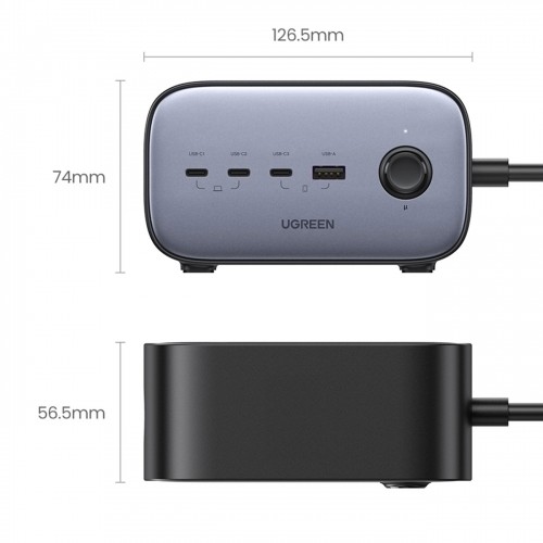 Ugreen wall charger GaN USB C | USB AC power strip black (CD270) image 2