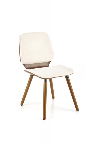 Halmar K511 chair, creamy / walnut image 2