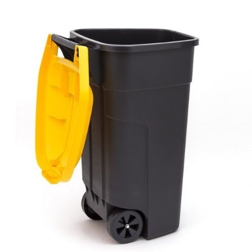 Keter Контейнер для мусора на колесах 110L черный/ желтый image 2