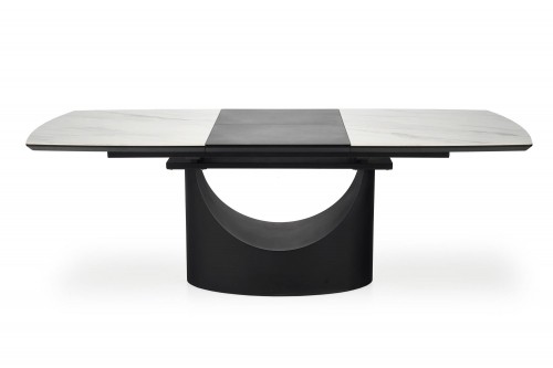 Halmar OSMAN extension table, white marble / black image 2