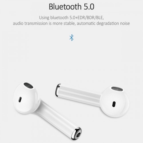 USAMS Słuchawki Bluetooth 5.0 TWS LU series bezprzewodowe biały|white BHULU01 (US-LU001) image 2