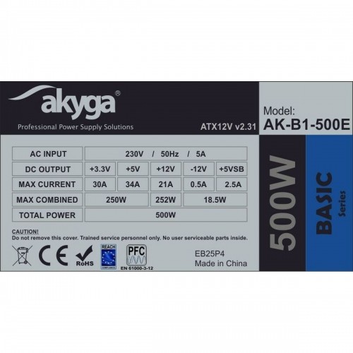 Источник питания Akyga AK-B1-500E 500 W RoHS CE REACH ATX image 2