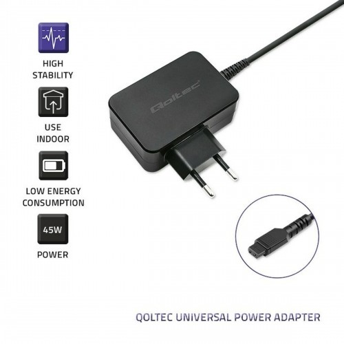 Зарядное устройство для ноутбука Qoltec 51025 45 W image 2